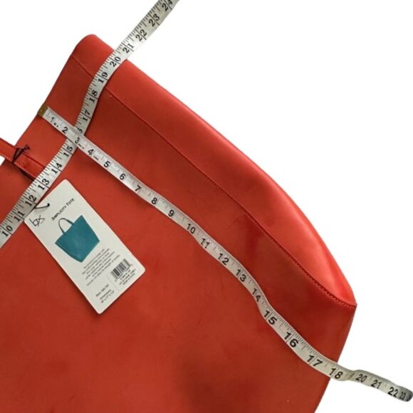Buxton Women's Original Orange & Tan Simplicity Tote Leather Shoulder Hand Bag - Picture 11 of 15